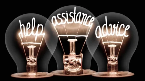 Light Bulbs with Help, Assistance and Advice Concept Stock-Footage 156016754