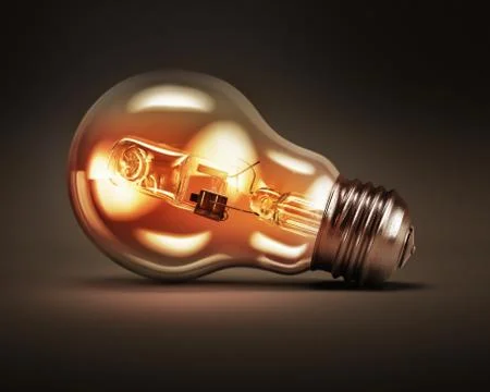 Light bulbs idea concept background. 3D rendering Stock Illustration