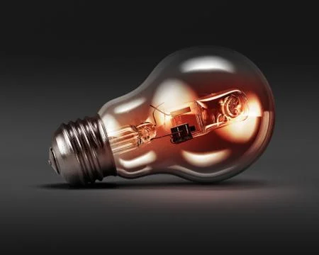 Light bulbs idea concept background. 3D rendering Stock Illustration