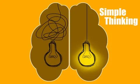 Light bulbs idea concept for simple thinking Illustrazione stock