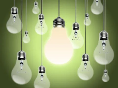 Light bulbs with Idea Conzept Stock Illustration