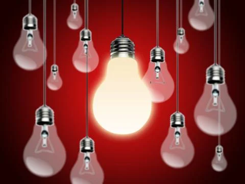 Light bulbs with Idea Conzept Stock Illustration