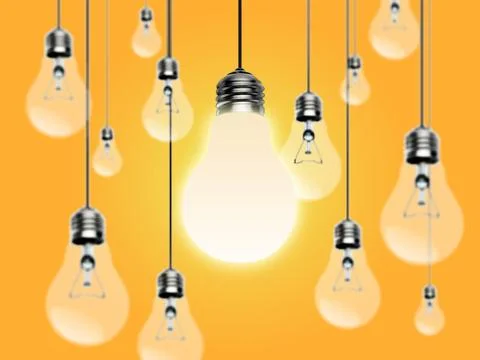 Light bulbs with Idea Conzept Stock Illustration