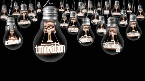 Light Bulbs with Innovation Concept Vídeo Stock 150749040