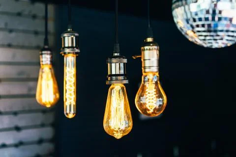 Light bulbs interior Stock Photos