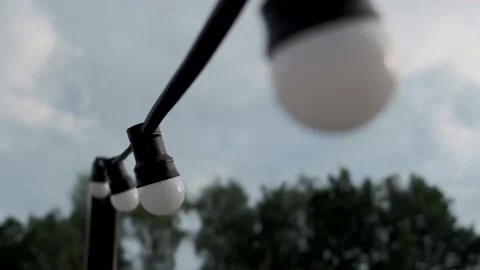 Light bulbs large garland on the background not Stock Footage 136822774
