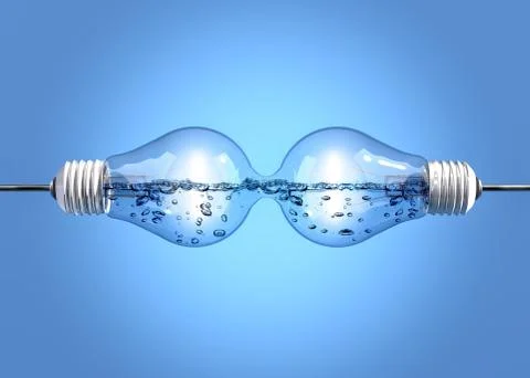 Light bulbs with liquid Stock Illustration
