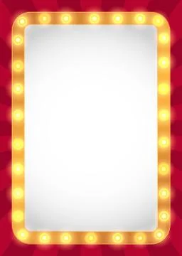 Light bulbs marquee frame background Illustrazione stock