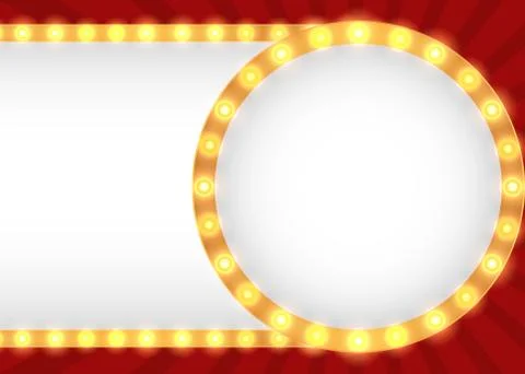 Light bulbs marquee frames background Stock Illustration