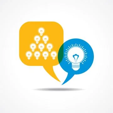 Light-bulbs in message bubble stock vector 스톡 일러스트