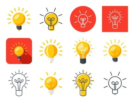Light bulbs mix Stock Illustration