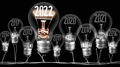 Light Bulbs with New Year 2022 Video stock 159789941