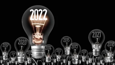 Light Bulbs with New Year 2022 Video stock 162829862