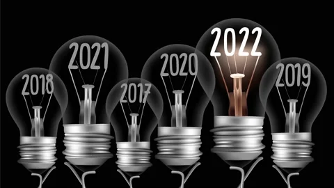 Light Bulbs with New Year 2022 Video stock 163892829