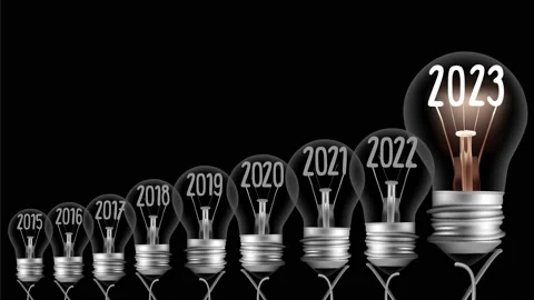 Light Bulbs with New Year 2023 Stock Footage 208070568