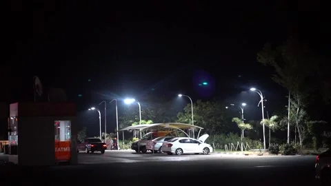 Light bulbs in night Stockbeeldmateriaal 194429463