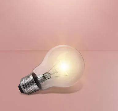 Light bulbs on pastel background Stock Illustration
