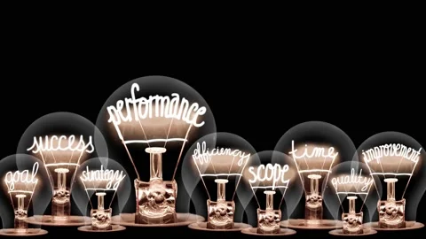 Light Bulbs with Performance Concept Vídeo Stock 158870840