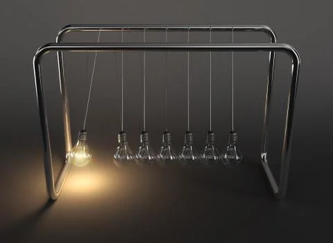 Light bulbs in perpetual motion Stock Illustration