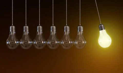 Light bulbs in perpetual motion Stock Illustration