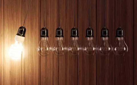 Light bulbs in perpetual motion Stock Illustration
