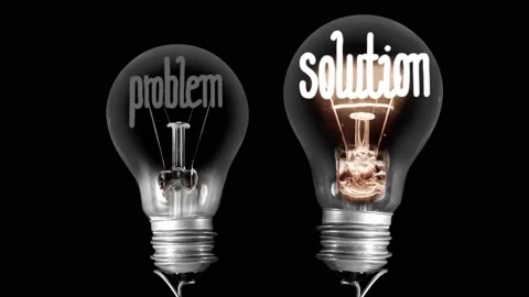 Light Bulbs with Problem and Solution Concept Video stock 151194185