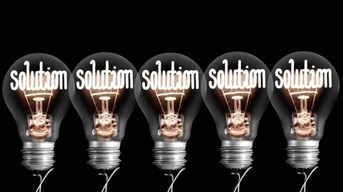 Light Bulbs with Problem and Solution Concept Video stock 152261570