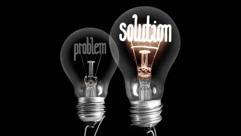 Light Bulbs with Problem and Solution Concept Stock-Footage 200412345