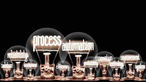 Light Bulbs with Process Automation Concept Stock-Footage 159468152