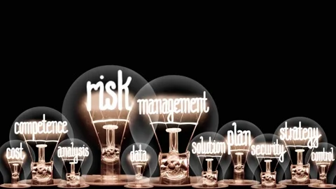 Light Bulbs with Risk Management Concept Stock-Footage 171174805