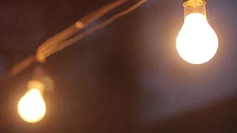 Light bulbs on a rope Video stock 142383478
