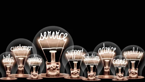 Light Bulbs with Service Concept Video stock 156493669