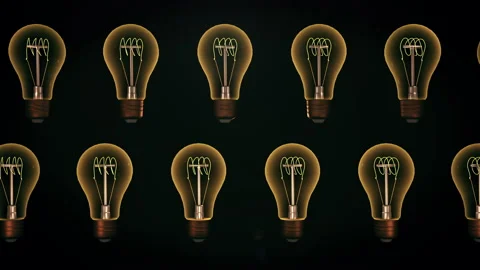 Light Bulbs Shine In Motion On Creative Solution Idea Concept Background Stock Footage 220893433