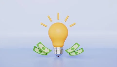Light bulbs show ideas make money, finance, investment, online shopping Stock Illustration