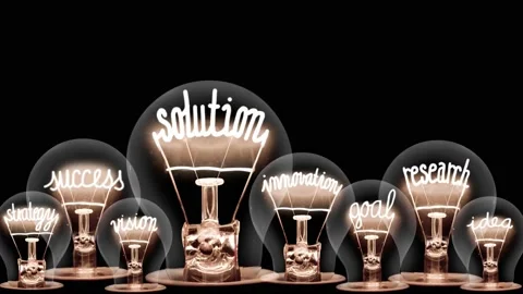 Light Bulbs with Solution Concept Stock-Footage 168298115