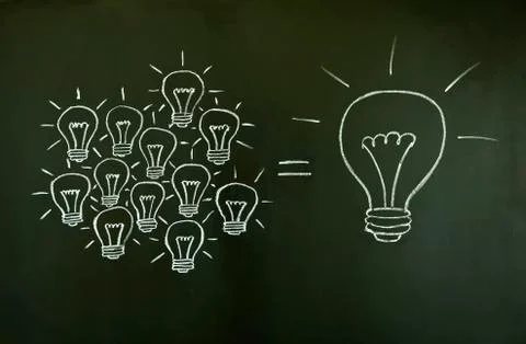 Light bulbs teamwork concept Stock Illustration