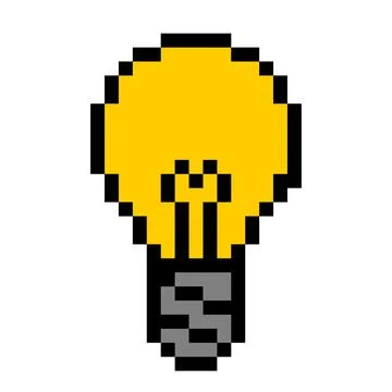 Light bulp pattern. Pixel light bulp image. Vector Illustration of pixel art. Stock Illustration