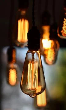Light bulps with warm light Stock Photos