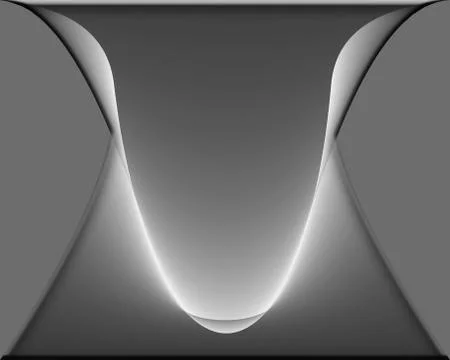 Light burning from curved abstract 3d shape Illustrazione stock