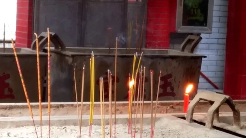 The light burning in the temple Stock Footage 81537053