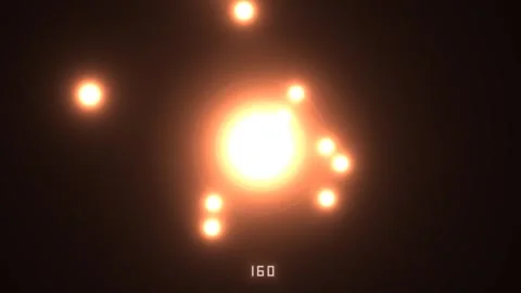Light bursts with glowing orbs in dark space environment 스톡 동영상 338241973