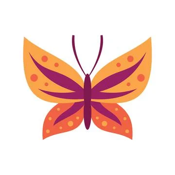 Light butterfly icon in flat style Stock Illustration