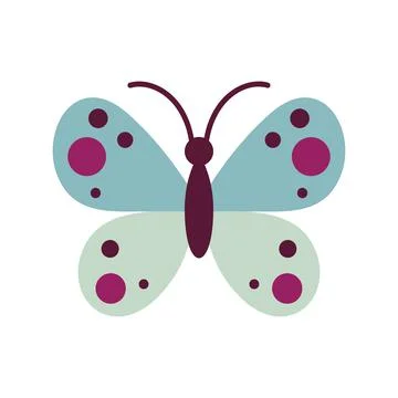 Light butterfly icon in flat style Stock Illustration