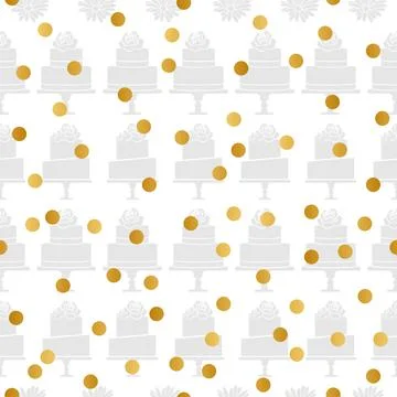 Light Cake Pattern Background with Gold Dots Illustrazione stock