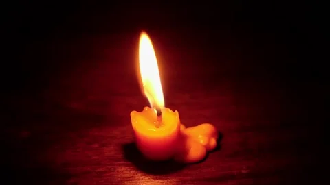 Light candle burning brightly,Candle light close up on black background. Burning 스톡 동영상 196683585