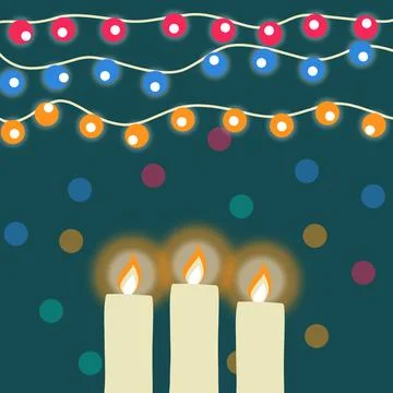 Light candle christmas Stock Illustration
