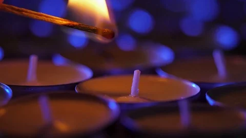 Light a candle. Stock Footage 78415368