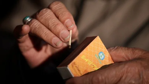 Light A Candle With A Match Stock Footage 128029336