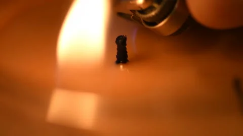 Light Candle Wick Macro 4K Closeup Stock-Footage 65261730