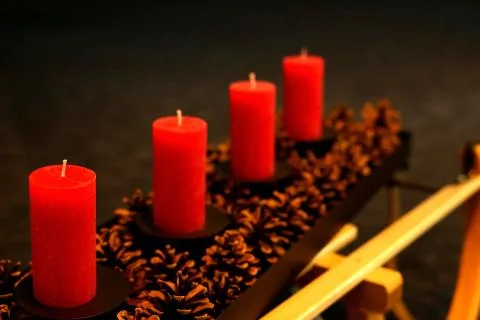 Light the candles in the advent Stock Photos